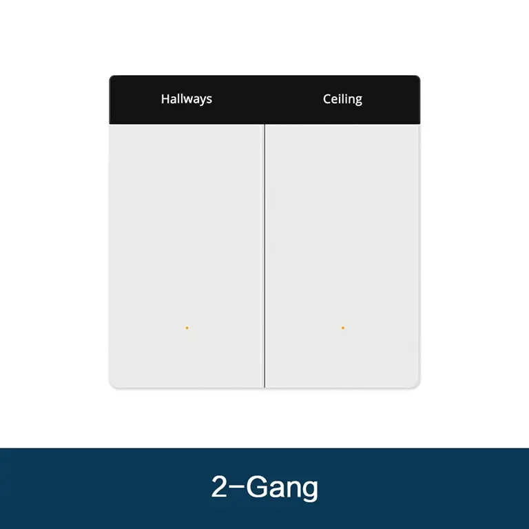 Zemismart Matter over WiFi DIY Name 2-Gang Switch Push Button with Display Screen ZM101-2