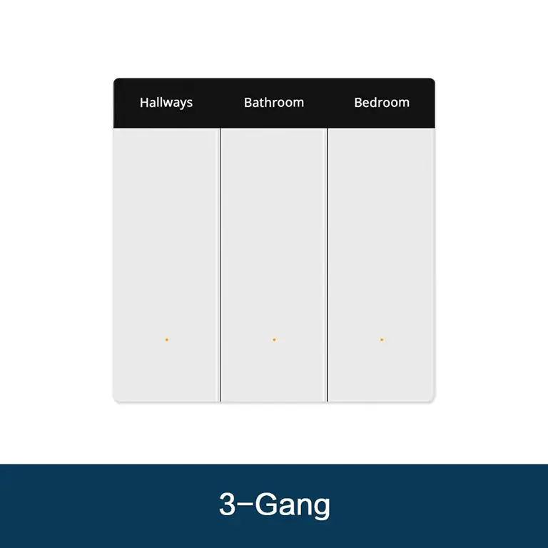 Zemismart Matter over WiFi DIY Name 3-Gang Switch Push Button with Display Screen ZM101-3