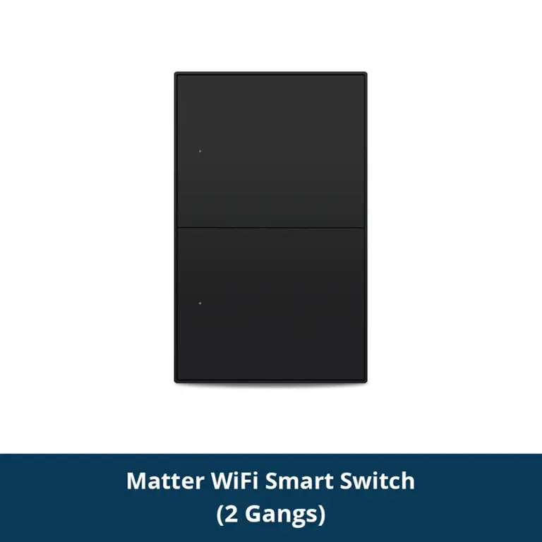 Zemismart Matter over WiFi Smart Push Button US Switch 2-Gang Black ZM606-2