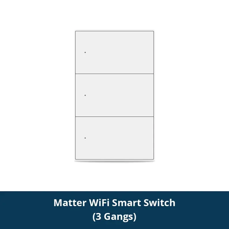 Zemismart Matter over WiFi Smart Push Button US Switch 3-Gang ZM606-3