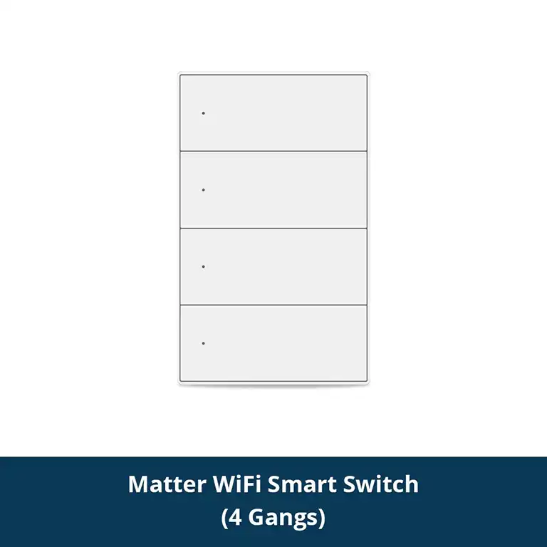 Zemismart Matter over WiFi Smart Push Button US Switch 4-Gang ZM606-4