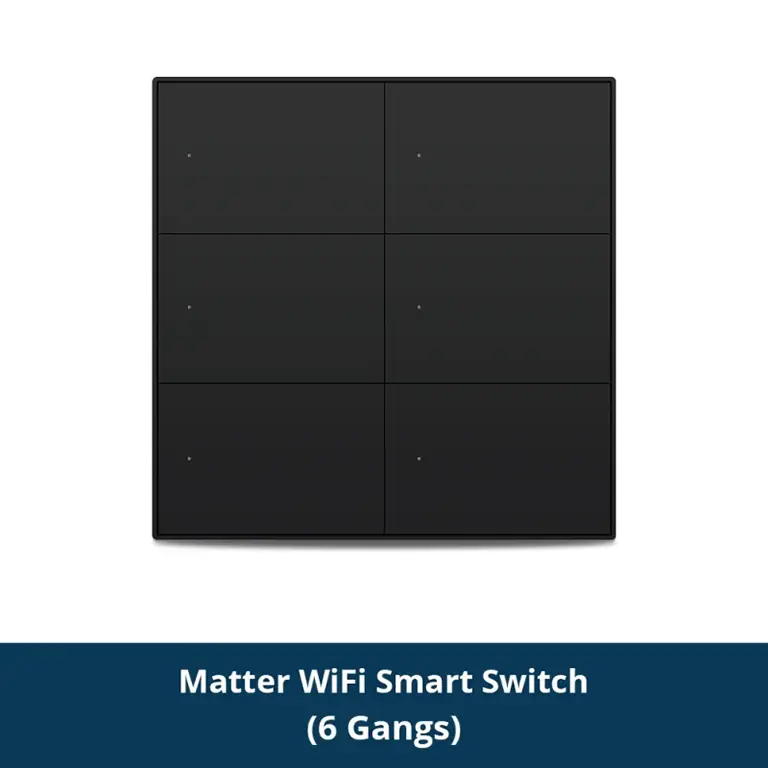 Zemismart Matter over WiFi Smart Push Button US Switch 6-Gang Black ZM606-6