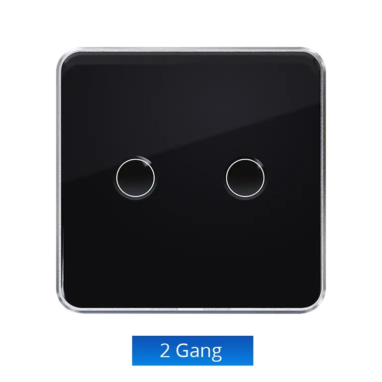 Zemismart Matter over WiFi Smart Touch Panel EU Switch 2-Gang ZM202-2 Black