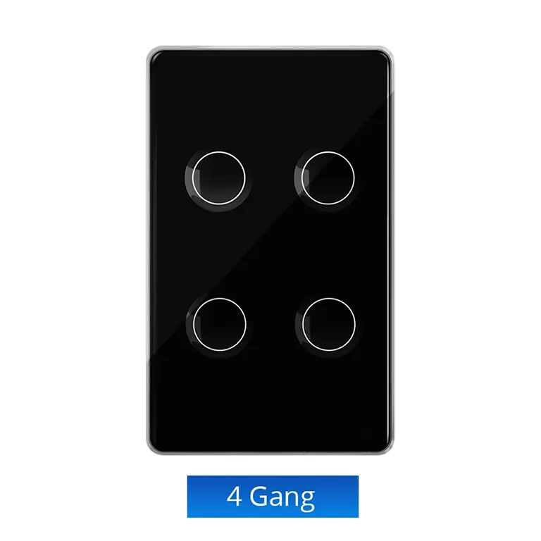 Zemismart Matter over WiFi Smart Touch Panel US Switch 4-Gang ZM202-4-US Black