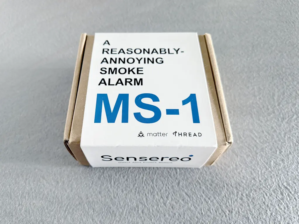 Sensereo MS-1 smoke alarm packaging