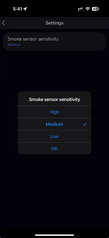 Sensereo MS-1 sensitivity settings in Samsung SmartThings