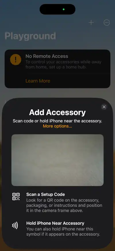 Add Matter device to Apple Home - Step 3a