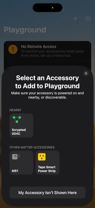 Add Matter device to Apple Home - Step 3b