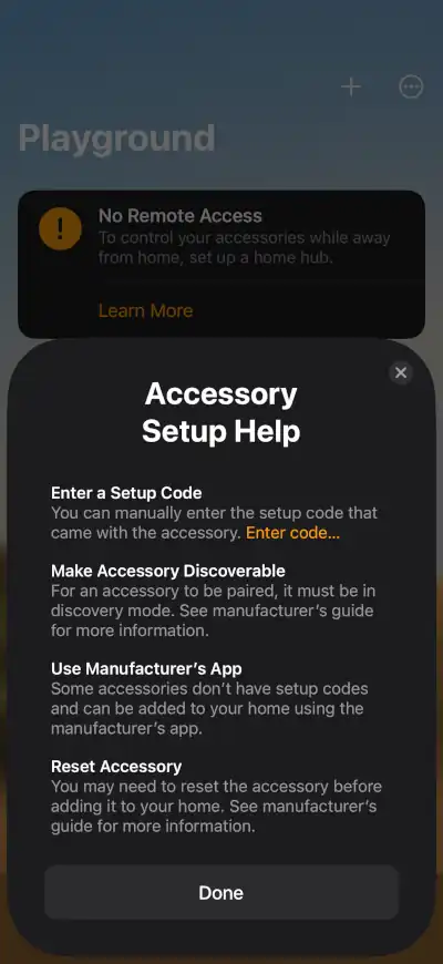 Add Matter device to Apple Home - Step 3c