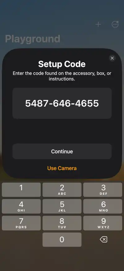 Add Matter device to Apple Home - Step 3e