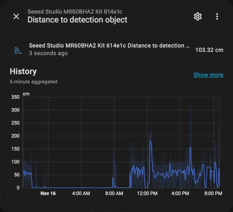 XIAO MR60BHA2 sensor distance to detection object