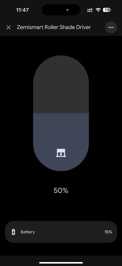 Zemismart MTP1 device control screen in Google Home