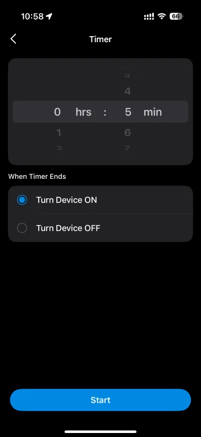 Set timer for Tapo P110M in the Tapo app