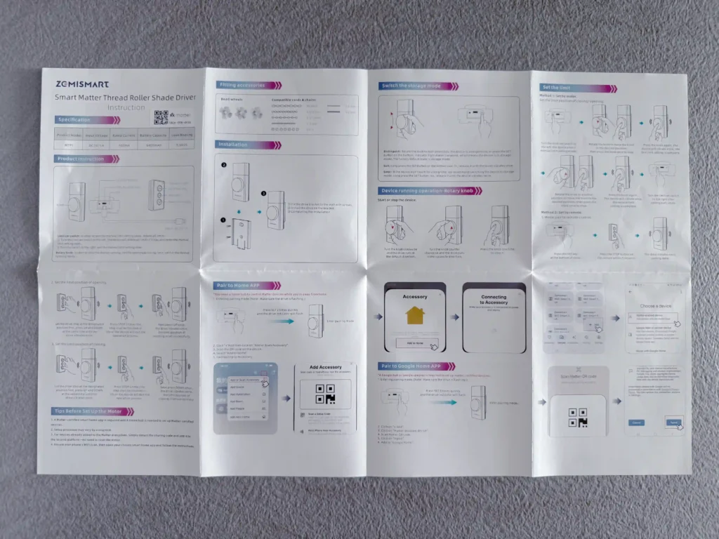 Front of Zemismart MTP1 user manual