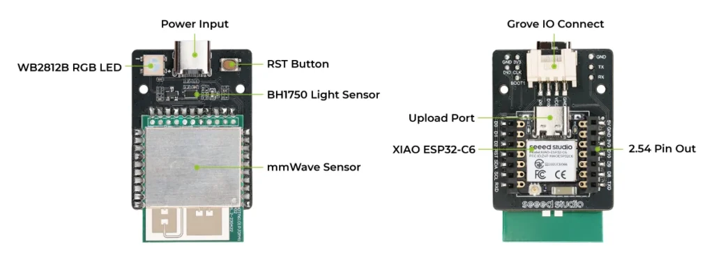 Seeed Studio XIAO MR60BHA2 sensor hardware overview