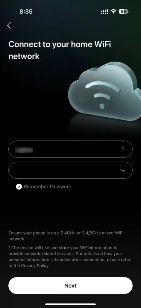 Connect robot vacuum to Wi-Fi network on Roborock App