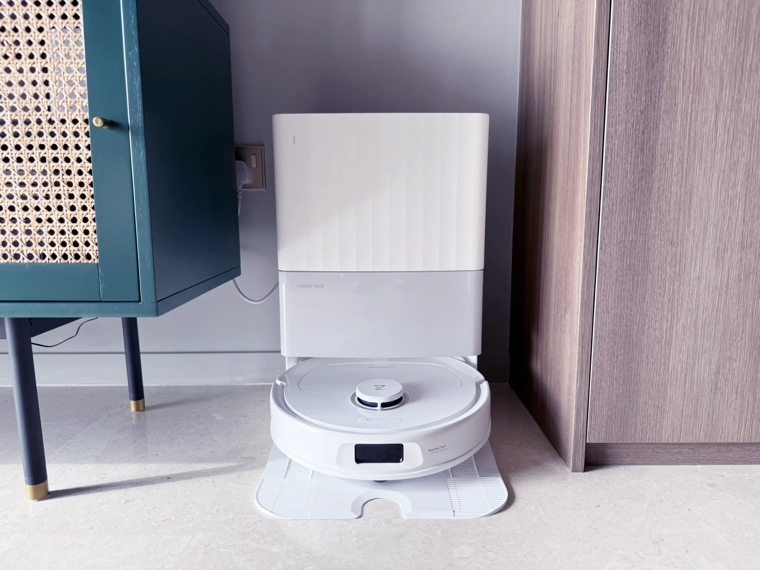 Roborock Qrevo C Pro fully set up in a living room