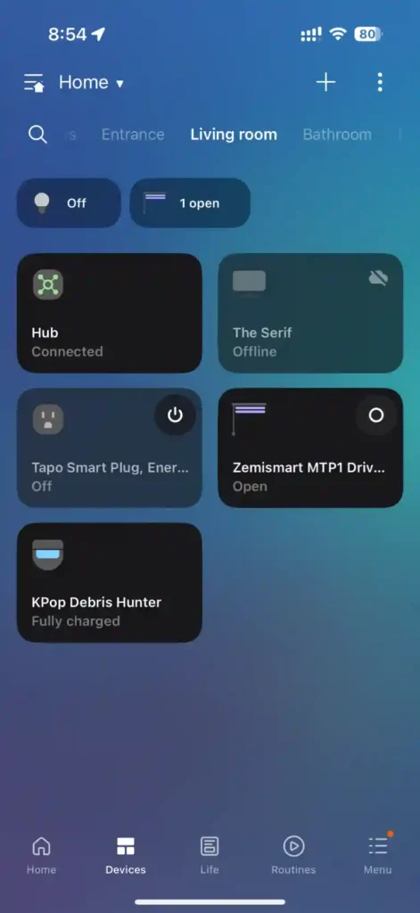 Roborock Qrevo C Pro tile on SmartThings