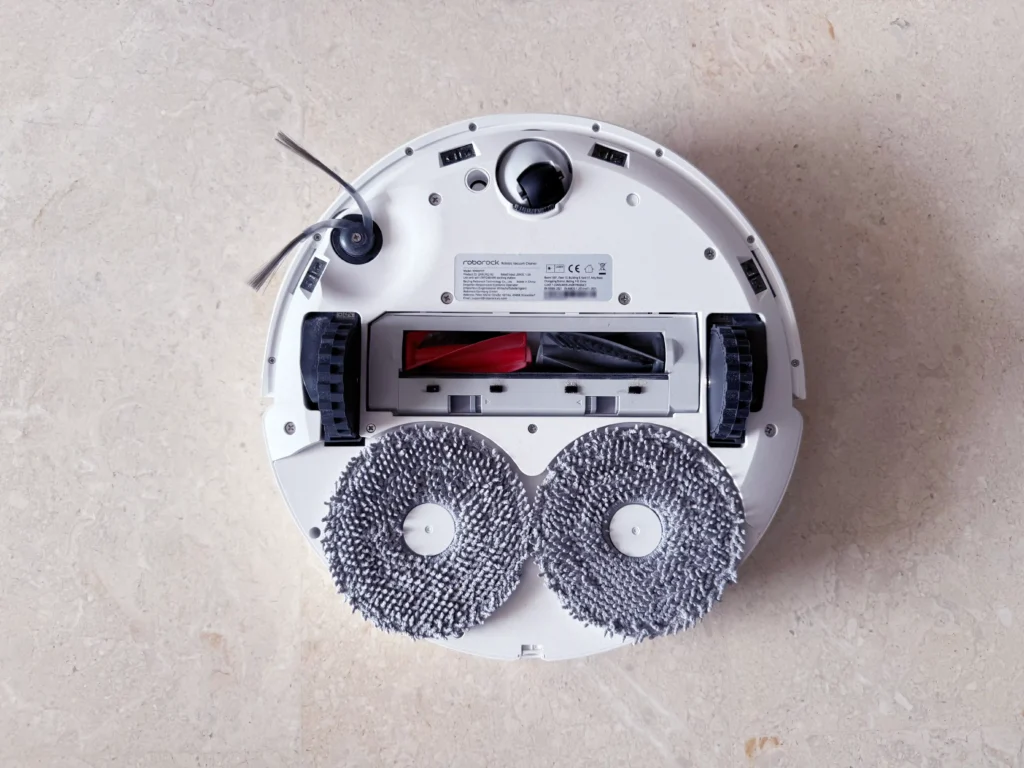 Roborock Qrevo C Pro underside after several weeks of daily cleaning runs