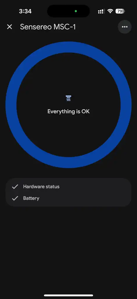 Sensereo MSC-1 device info in Google Home
