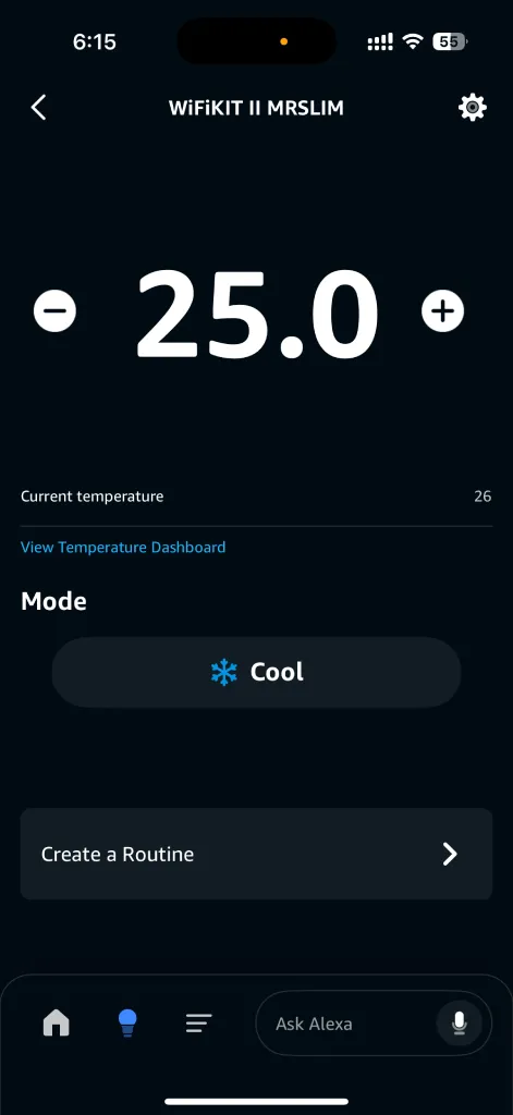 Amazon Alexa device controls for Spacemate smart air-conditioner module