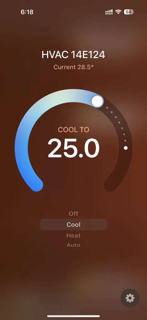 Apple Home device controls for Spacemate smart air-conditioner module