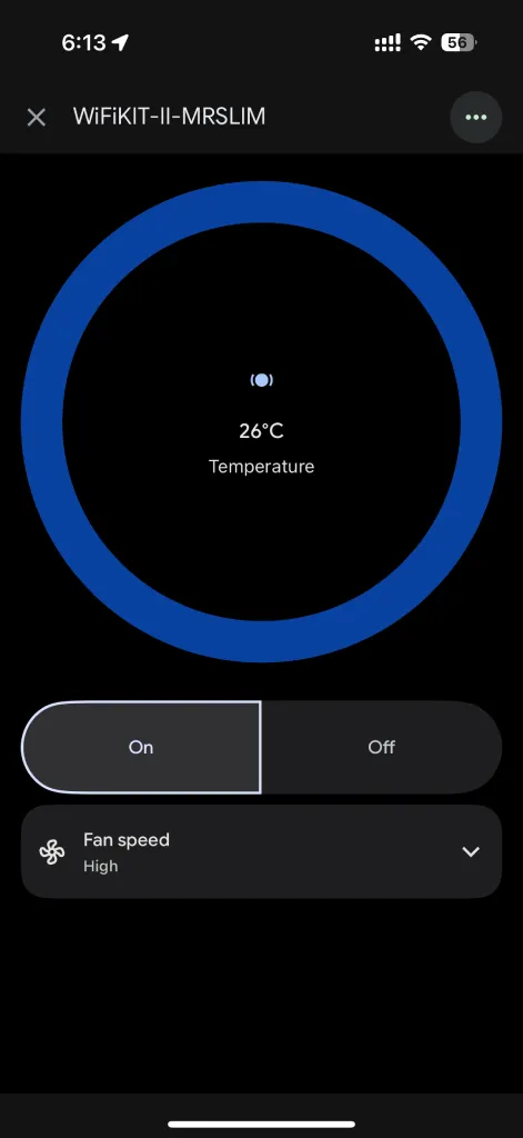 Google Home device controls for Spacemate smart air-conditioner module