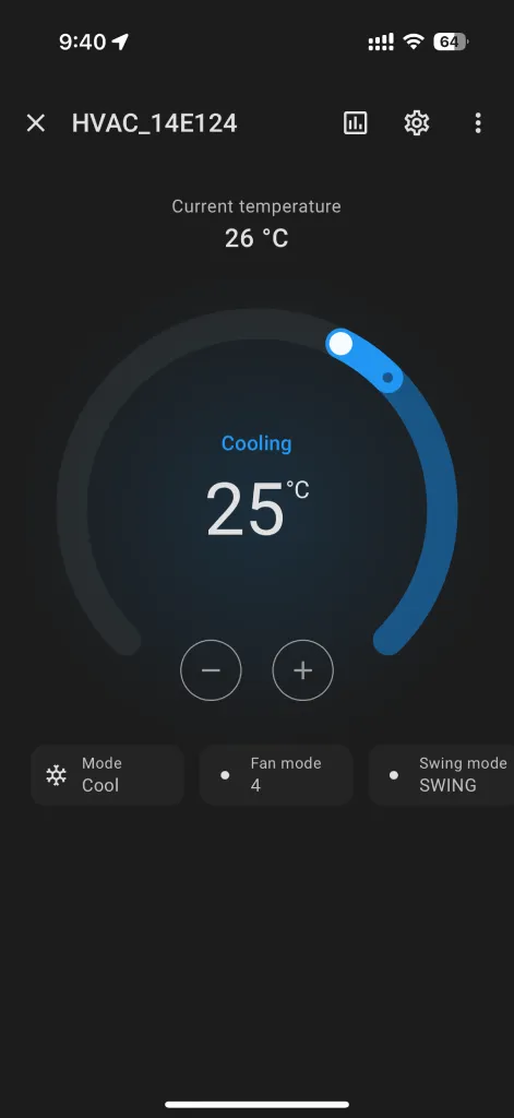 Home Assistant device controls for Spacemate smart air-conditioner module