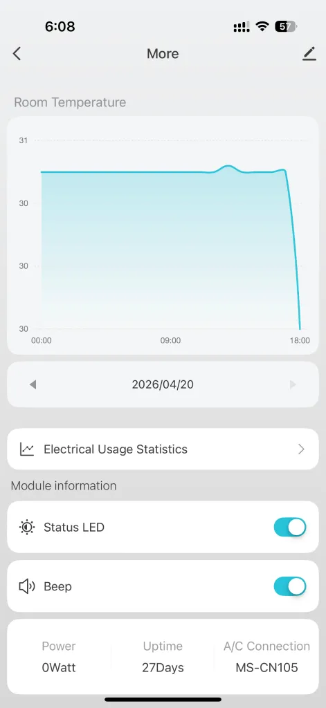 Tuya device status LED and beep control for Spacemate smart air-conditioner module