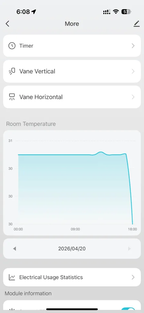 Tuya device timer, vane vertical and horizontal selection for Spacemate smart air-conditioner module