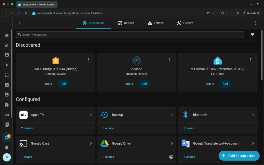 Seeed Studio reTerminal E1002 auto discovered by Home Assistant